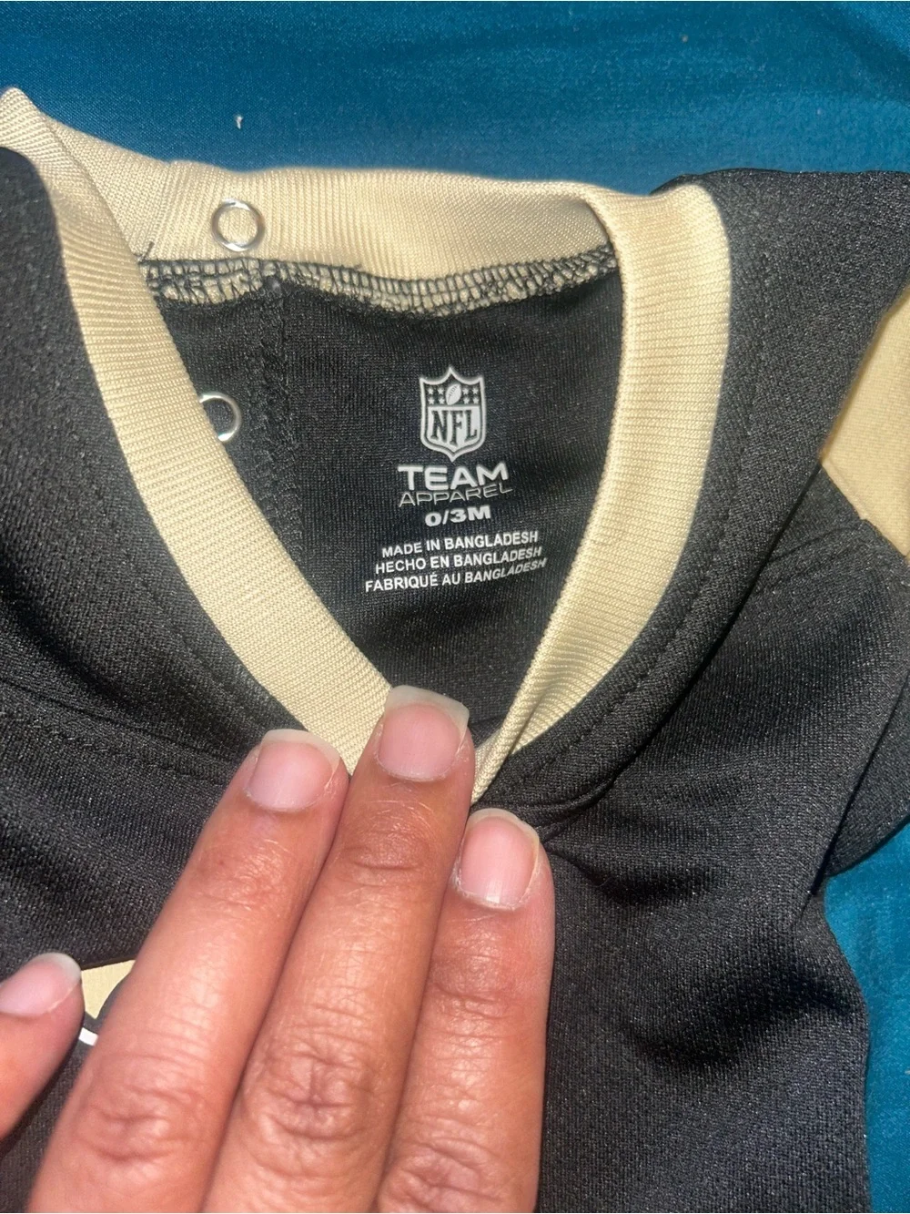 NFL Saints Infant Black and Gold One-Piece Bodysuit